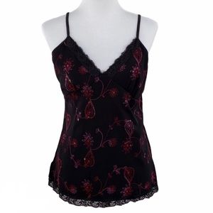 Vintage 90s Black Paisley Sequin Camisole